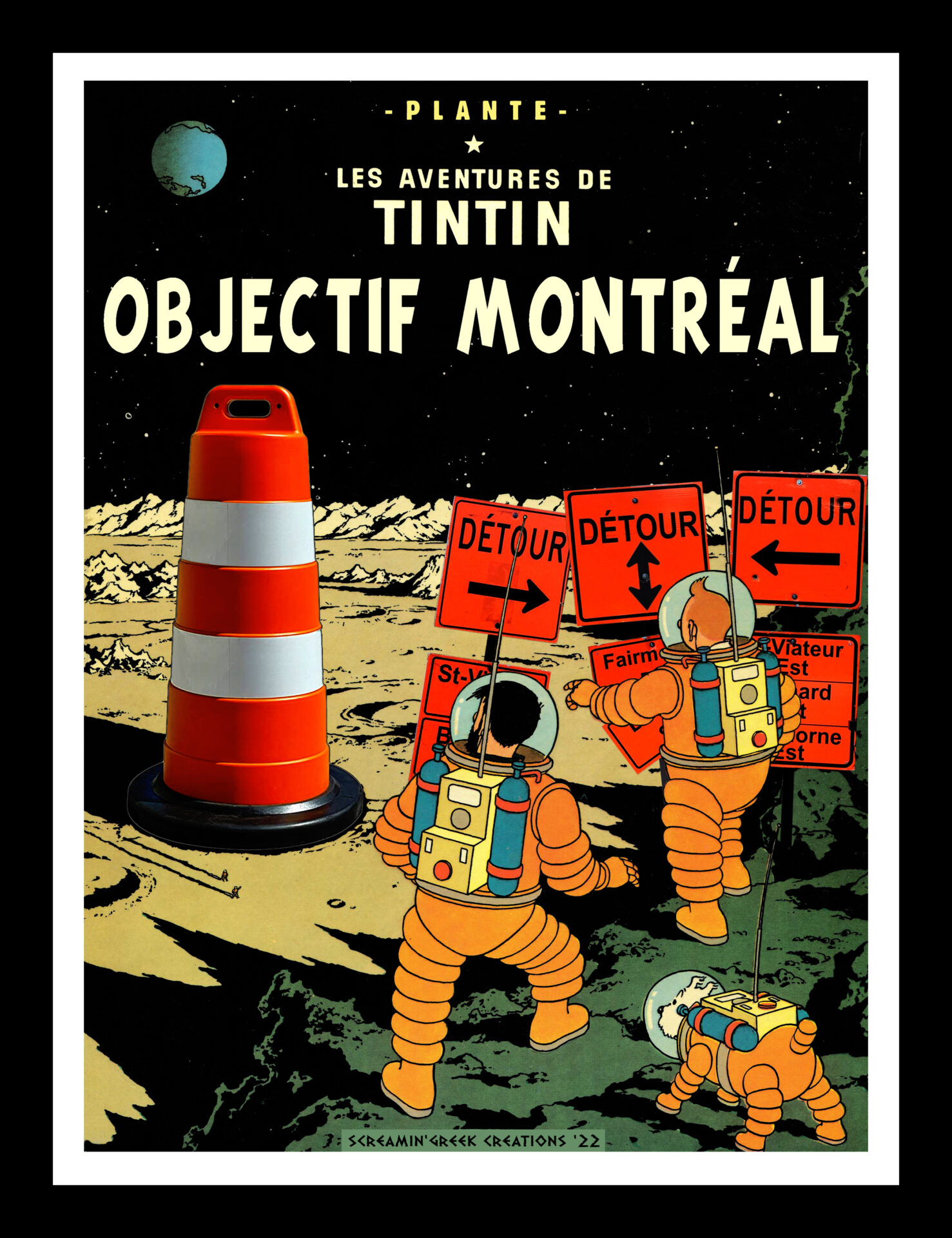 Affiche Tintin Objectif Lune – Montréal Images