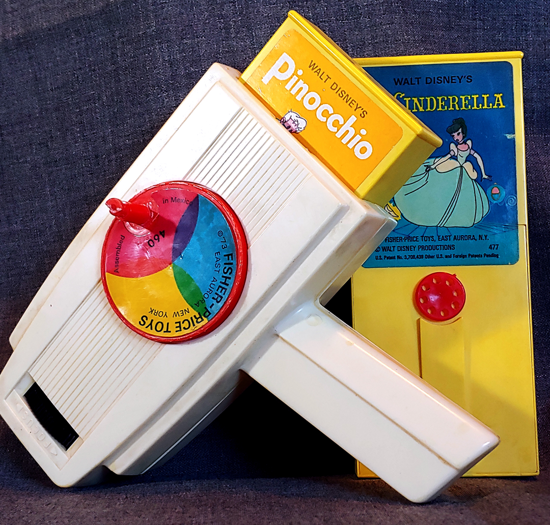 Fisher Price Movie Viewer - 1973 - Includes Two Disney Cartridges