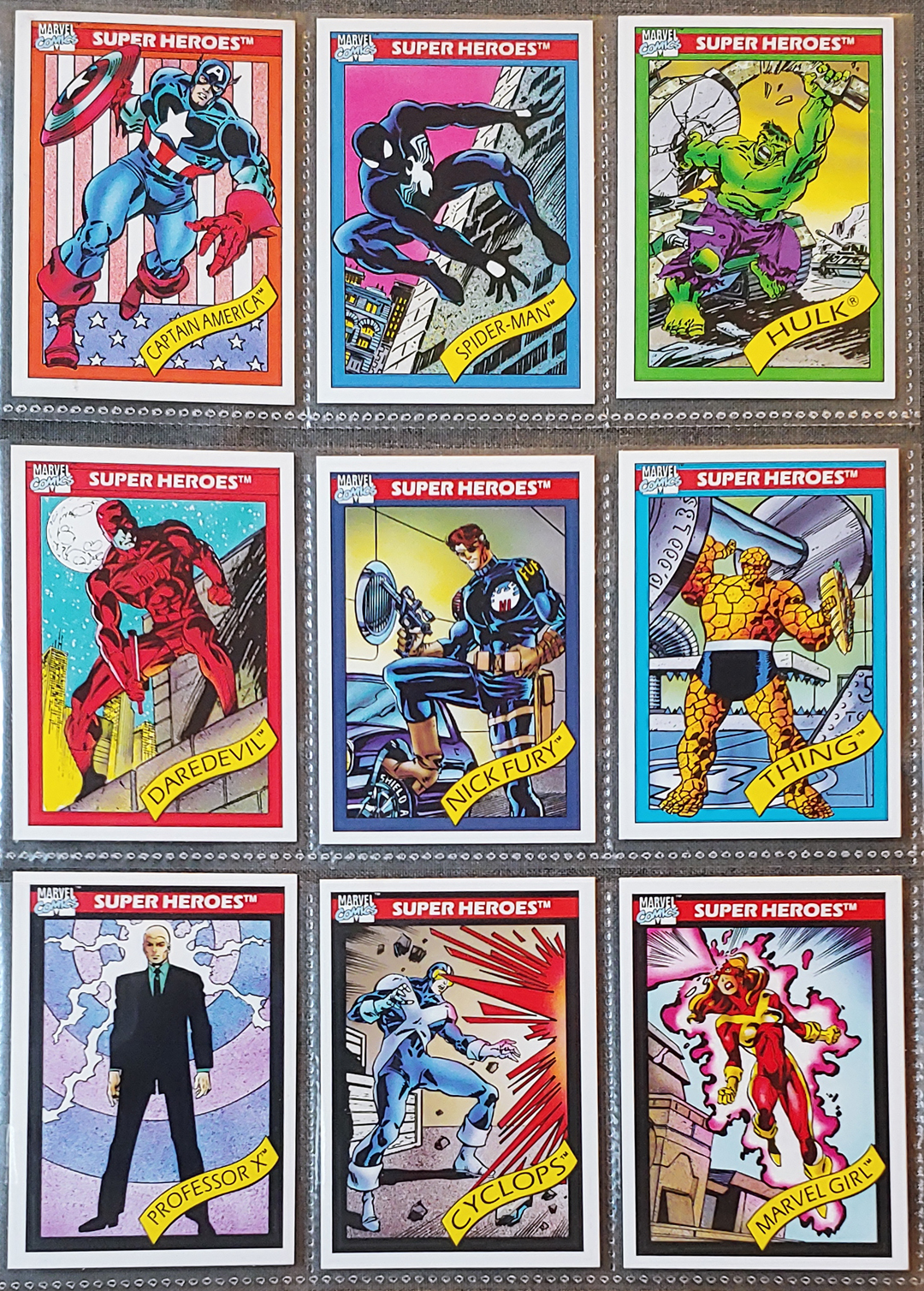 1990 Marvel Universe Impel Trading Cards: Series 1 - Complete Base 